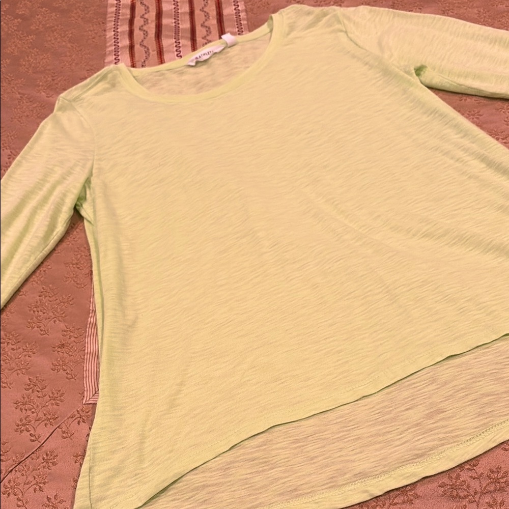 Athleta Lime Long Sleeve Top, “Asana” top in “Cactus Heather,” cotton blend, S